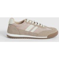 Oasis Women's Penny Faux Suede Lace Up Trainers in Beige | Size: 7