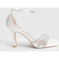 Oasis Women's Magnolia Diamante Strappy High Heel Sandals in White | Size: 7