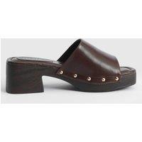 Oasis Women's Peggy Faux Leather Clog Mules in Brown | Size: 4