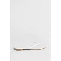 Oasis Women's Jodie Faux Leather Flip Flops in White | Size: 6