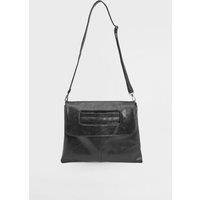 MissPap Women's Black Oversized Faux Leather Look Clutch Bag with Handle