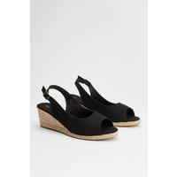 Good For the Sole Women's : Reese Espadrille Wedge Sandals in Black | Size: 6