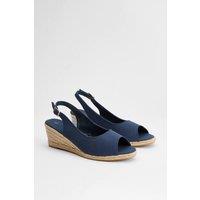 Good For the Sole Women's : Reese Espadrille Wedge Sandals in Navy | Size: 6