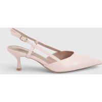 Dorothy Perkins Women's Luneth Faux Leather Kitten Heel Slingback Court Shoes in Pink | Size: 7