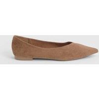 Faith Women's : Tasha Faux Leather Collapsible Black Pointed Flat Ballerinas in Tan | Size: 7