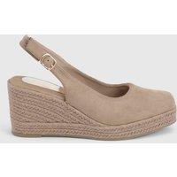 Dorothy Perkins Women's Reggie Closed Toe Slingback High Espadrille Wedges in Beige | Size: 7