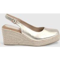 Dorothy Perkins Women's Reggie Closed Toe Slingback High Espadrille Wedges in Gold | Size: 3