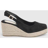 Dorothy Perkins Women's Reggie Closed Toe Slingback High Espadrille Wedges in Natural Black | Size: 3