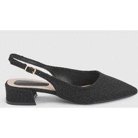 Dorothy Perkins Women's Tamara Low Block Heel Slingback Pointed Ballerinas in Black | Size: 6