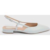 Dorothy Perkins Women's Bianca Faux Leather Pointed Sling Back Flats in Blue | Size: 6