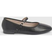 Dorothy Perkins Women's Claire Faux Leather Buckle Flat Ballerinas in Black | Size: 6