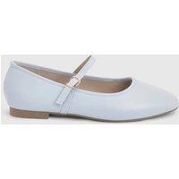 Dorothy Perkins Women's Claire Faux Leather Buckle Flat Ballerinas in Blue | Size: 7