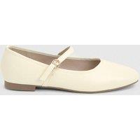 Dorothy Perkins Women's Claire Faux Leather Buckle Flat Ballerinas in Lemon | Size: 6