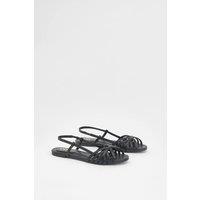Dorothy Perkins Women's Elaina Cross Strap Slingback Flat Sandals in Black | Size: 6