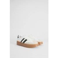 Dorothy Perkins Women's Tony Faux Leather Lace Up Chunky Trainers in White | Size: 3