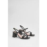 Dorothy Perkins Women's Deia Faux Leather Block Heeled Open Toe Strap Sandals in Black | Size: 5