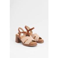 Good For the Sole Women's : Temi Faux Suede Open Toe High Heeled Sandals in Beige | Size: 8