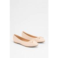 Good For the Sole Women's : Darcy Comfort Bow Detailed Ballerina Flats in Beige | Size: 3