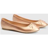 Good For the Sole Women's : Darcy Comfort Bow Detailed Ballerina Flats in Rose Gold | Size: 6