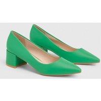 Good For the Sole Women's : Rebecca Faux Leather Block Heel Court Shoes in Green | Size: 4
