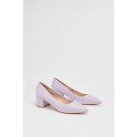 Good For the Sole Women's : Rebecca Faux Leather Block Heel Court Shoes in Lilac | Size: 6