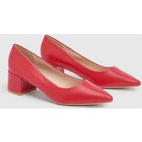 Good For the Sole Women's : Rebecca Faux Leather Block Heel Court Shoes in Red | Size: 3