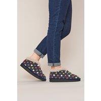 Moshulu Women's 'Bo' Short Spotty Bootie Slippers in Indigo | Size: 3