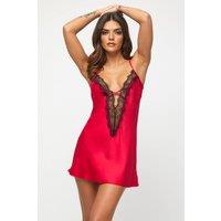 Ann Summers Women's Cherryann Satin Chemise Red | Size: XL