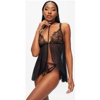Ann Summers Women's Loveable Touch Crotchless Babydoll in Black | Size: Small