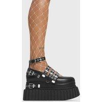 Lamoda Women's Daydreaming Black PU Platform Heels with Cushioned Comfort Stylish Eve | Size: 4