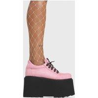 Lamoda Women's Touch The Sky Pink Suede Platform Heels Chic Party Fashion Statement | Size: 5
