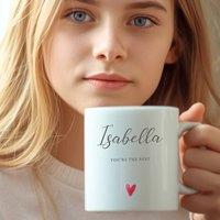 Aye Do Gifts Women's Personalised Little Heart Mug Gift in White