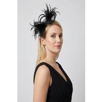 Vellin Women's Loop Bow Feather Fascinator Headband Wedding & Race Day in Black