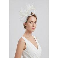 Vellin Women's Loop Bow Feather Fascinator Headband Wedding & Race Day in White
