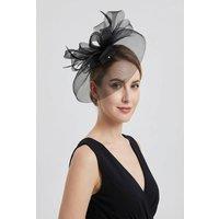 Vellin Women's Elegant Mesh Fascinator Hat with Bow Detail for Weddings & Race Day in Black