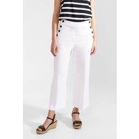 Hobbs London Women's Simone Crop Trouser in White | Size: 18