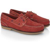 CATESBY ENGLAND Women's Pippaa Premium Leather Boat Shoes in Red | Size: 5