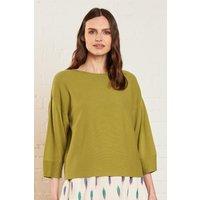 Nomads Clothing Women's Cotton Bubble Sleeve Jumper in Light Khaki | Size: Small