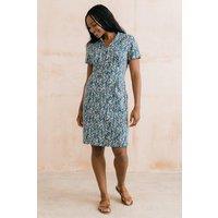 Lily & Me Women's Elmore Printed Jersey Shirt Dress in Blue | Size: 12