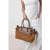 Where's That From Women's Lyanna Buckled Tote Bag with Side Zip in Brown