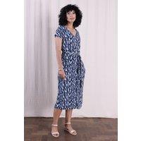Nomads Clothing Women's Viscose V neck Shirt Dress in Navy | Size: 12