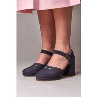 Moshulu Women's 'Hazumi' Chunky Heeled Shoes in Navy | Size: 6.5