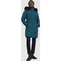 Hobbs London Women's Jaymie Hooded Puffer Coat in Teal | Size: 8