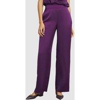 Hobbs London Women's Judith Satin High Waisted Trousers in Grape | Size: 14
