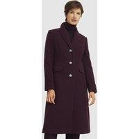 Hobbs London Women's Edwina Cashmere-Blend Long Coat in Aubergine | Size: 6