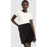 Hobbs London Women's Izzy Velvet Mini Skirt in True Black | Size: 16