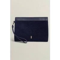 Hobbs London Women's Catherine Suede Wristlet in Dark Navy