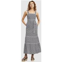 Hobbs London Women's Kara Tie Waist Printed Midi Dress in Navy | Size: 16