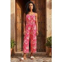 Roman Women's Abstract Strappy Jumpsuit in Pink | Size: 20