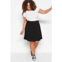 WOVCOR Women's High Waist A-Line Mini Skirt with Clean Structured Fit in Black | Size: 2XL